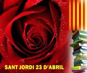 пазл 23 апреля, День святого Георгия отмечается в Каталонии, фестиваль книги и розы